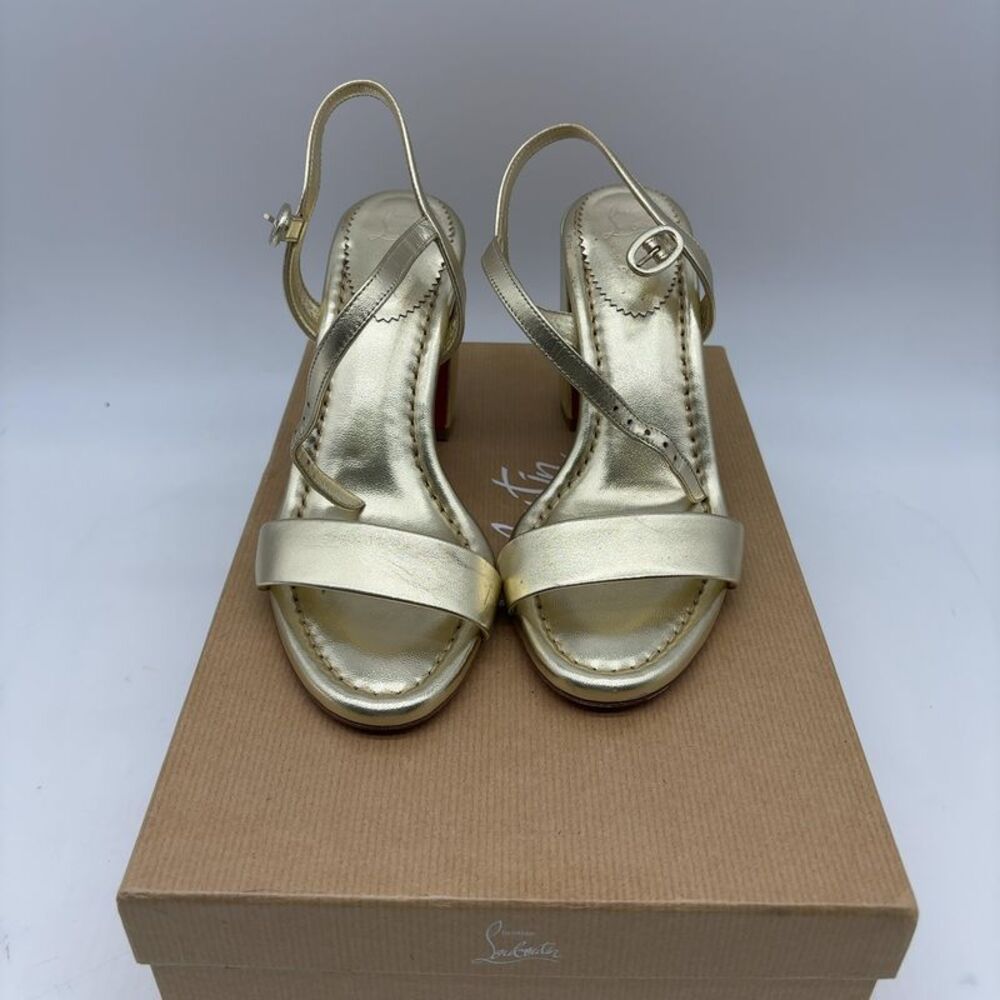 Christian Louboutin Metallic Gold Slingback Sandals